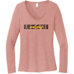 Mill Neck Manor WOLVES <span class="pdp-name-mascot">Mill Neck Manor School For the Deaf WOLVES</span> District Women's Perfect Tri Long Sleeve V-Neck T-Shirt Front Thumbnail