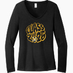 McMurray Mustangs <span class="pdp-name-mascot">McMurray Middle School Mustangs</span> District Women's Perfect Tri Long Sleeve V-Neck T-Shirt Front Thumbnail