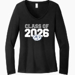 Emery Jaguars District Women's Perfect Tri Long Sleeve V-Neck T-Shirt Front Thumbnail