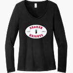 Shaker Heights Schools <span class="pdp-name-mascot">Shaker Heights</span> District Women's Perfect Tri Long Sleeve V-Neck T-Shirt Front Thumbnail