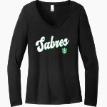 Schalmont Sabres District Women's Perfect Tri Long Sleeve V-Neck T-Shirt Front Thumbnail