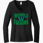 WOODINVILLE HIGH SCHOOL FALCONS District Women's Perfect Tri Long Sleeve V-Neck T-Shirt Front Thumbnail