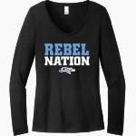 PATRICK HENRY HIGH SCHOOL REBELS <span class="pdp-name-mascot">PATRICK HENRY REBELS</span> District Women's Perfect Tri Long Sleeve V-Neck T-Shirt Front Thumbnail