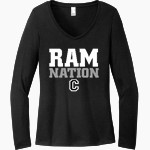 Cornell Rams District Women's Perfect Tri Long Sleeve V-Neck T-Shirt Front Thumbnail