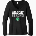 Calistoga Wildcats District Women's Perfect Tri Long Sleeve V-Neck T-Shirt Front Thumbnail