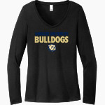 Wingate University Bulldogs <span class="pdp-name-mascot">Wingate Bulldogs</span> District Women's Perfect Tri Long Sleeve V-Neck T-Shirt Front Thumbnail
