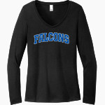 AMHERST HIGH SCHOOL FALCONS <span class="pdp-name-mascot">AMHERST FALCONS</span> District Women's Perfect Tri Long Sleeve V-Neck T-Shirt Front Thumbnail