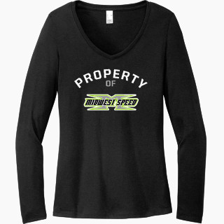 District Women's Perfect Tri Long Sleeve V-Neck T-Shirt