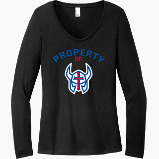District Women's Perfect Tri Long Sleeve V-Neck T-Shirt