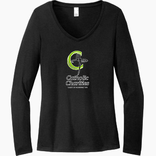 District Women's Perfect Tri Long Sleeve V-Neck T-Shirt