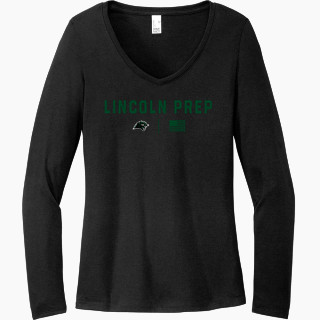 District Women's Perfect Tri Long Sleeve V-Neck T-Shirt