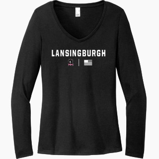 District Women's Perfect Tri Long Sleeve V-Neck T-Shirt