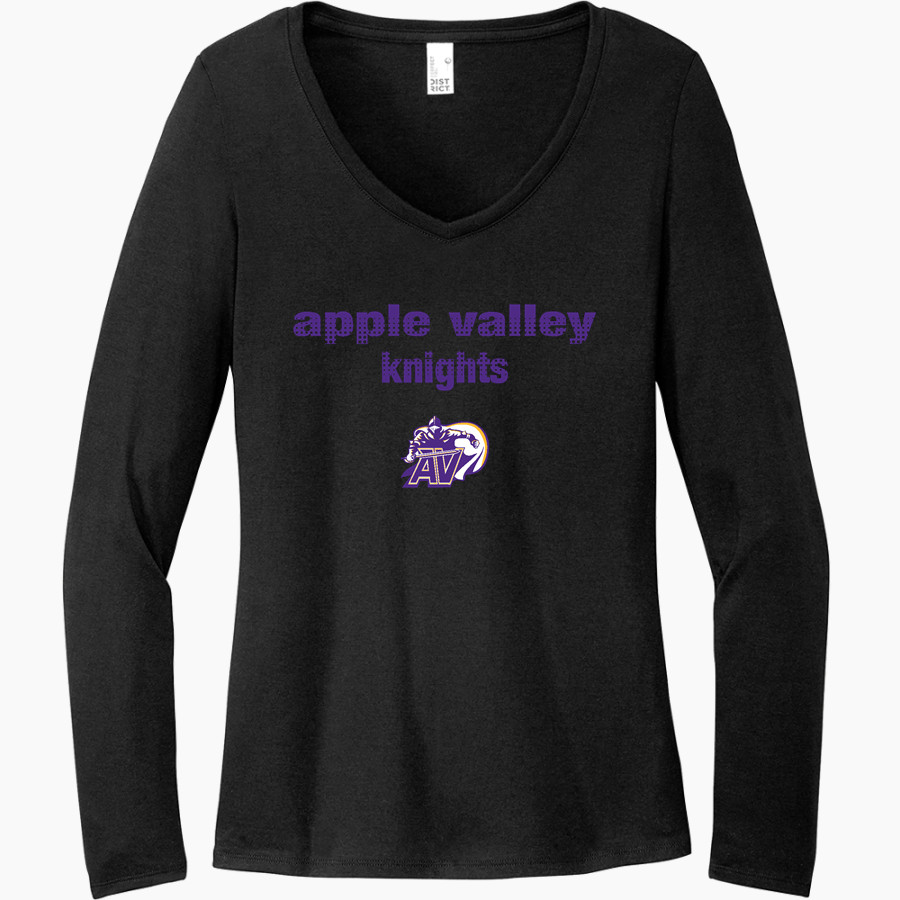 Apple Valley Knights District Women's Perfect Tri Long Sleeve V-Neck T-Shirt