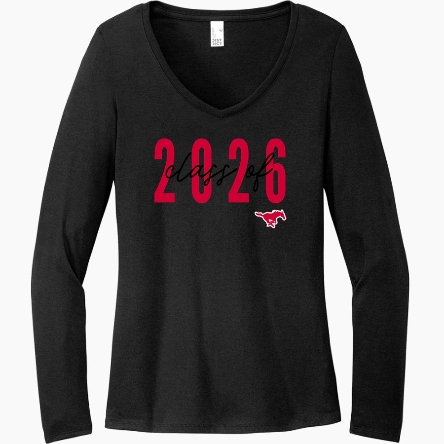 SOUTHWESTERN HEIGHTS HIGH MUSTANGS <span class="pdp-name-mascot">SOUTHWESTERN HEIGHTS HIGH MUSTANGS</span> District Women's Perfect Tri Long Sleeve V-Neck T-Shirt