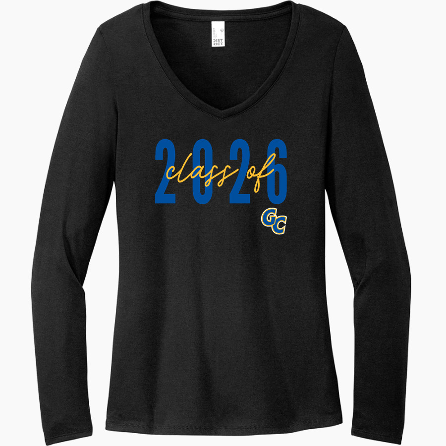 Greenfield Central Cougars Online Store <span class="pdp-name-mascot">Greenfield-Central Cougars</span> District Women's Perfect Tri Long Sleeve V-Neck T-Shirt