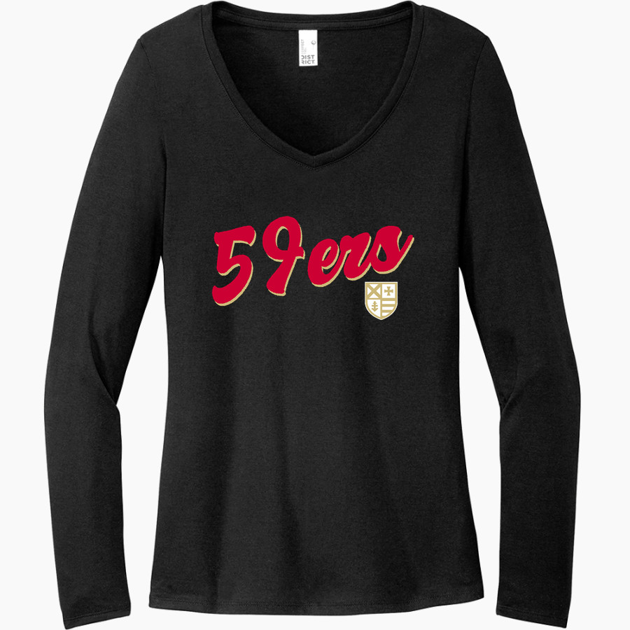Andrean 59ers <span class="pdp-name-mascot">Andrean 59ers</span> District Women's Perfect Tri Long Sleeve V-Neck T-Shirt