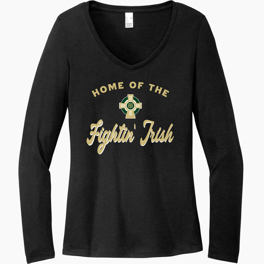 BISHOP MCNAMARA HIGH SCHOOL FIGHTIN' IRISH <span class="pdp-name-mascot">BISHOP MCNAMARA FIGHTIN IRISH</span> District Women's Perfect Tri Long Sleeve V-Neck T-Shirt