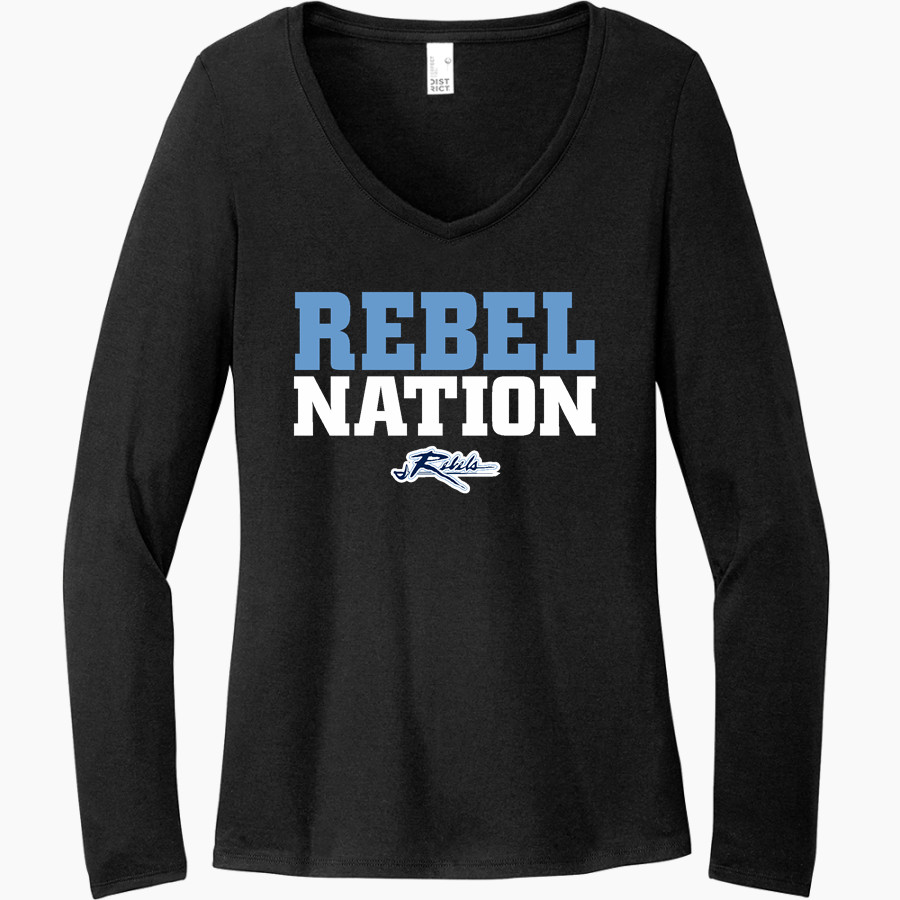 PATRICK HENRY HIGH SCHOOL REBELS <span class="pdp-name-mascot">PATRICK HENRY REBELS</span> District Women's Perfect Tri Long Sleeve V-Neck T-Shirt