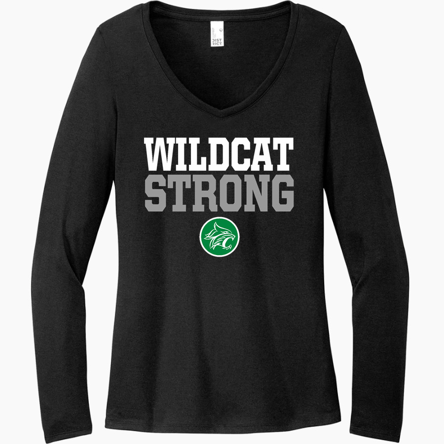 Calistoga Wildcats District Women's Perfect Tri Long Sleeve V-Neck T-Shirt