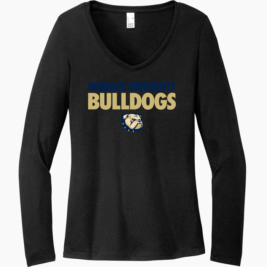 Wingate University Bulldogs <span class="pdp-name-mascot">Wingate Bulldogs</span> District Women's Perfect Tri Long Sleeve V-Neck T-Shirt