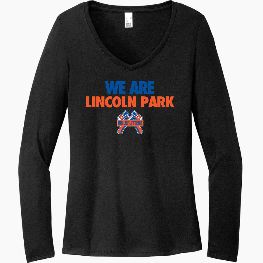 LINCOLN PARK HIGH SCHOOL RAILSPLITTERS <span class="pdp-name-mascot">LINCOLN PARK RAILSPLITTERS</span> District Women's Perfect Tri Long Sleeve V-Neck T-Shirt