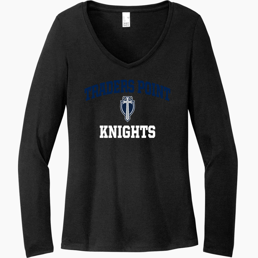 Traders Point Knights <span class="pdp-name-mascot">Traders Point KnightS</span> District Women's Perfect Tri Long Sleeve V-Neck T-Shirt