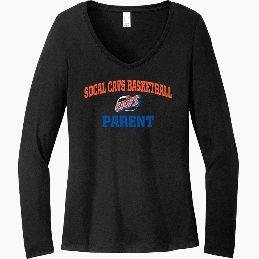 Socal CAVS Basketball CAVS <span class="pdp-name-mascot">CAVS Youth Basketball</span> District Women's Perfect Tri Long Sleeve V-Neck T-Shirt
