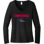 AUBREY HIGH SCHOOL CHAPARRALS <span class="pdp-name-mascot">AUBREY CHAPARRALS</span> District Women's Perfect Tri Long Sleeve V-Neck T-Shirt Front Thumbnail