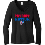 PARKVIEW ARTS-SCIENCE MAGNET H S PATRIOTS <span class="pdp-name-mascot">PARKVIEW ARTS - SCIENCE MAGNET PATRIOTS</span> District Women's Perfect Tri Long Sleeve V-Neck T-Shirt Front Thumbnail