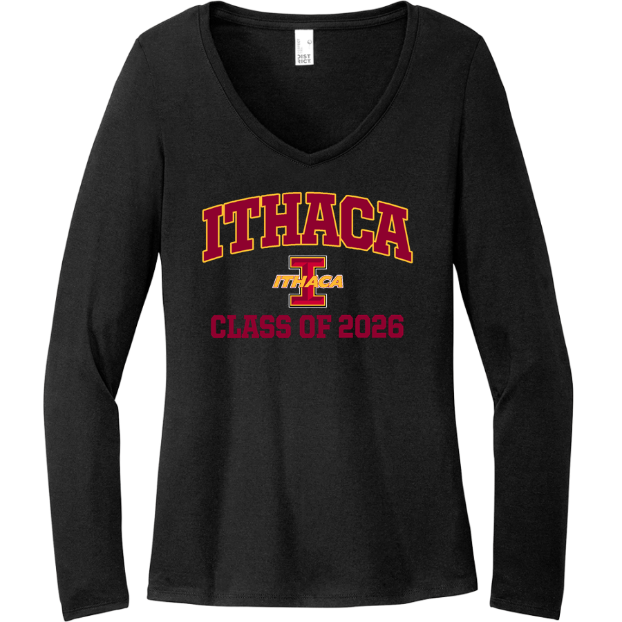 ITHACA HIGH SCHOOL LITTLE RED <span class="pdp-name-mascot">ITHACA LITTLE RED</span> District Women's Perfect Tri Long Sleeve V-Neck T-Shirt