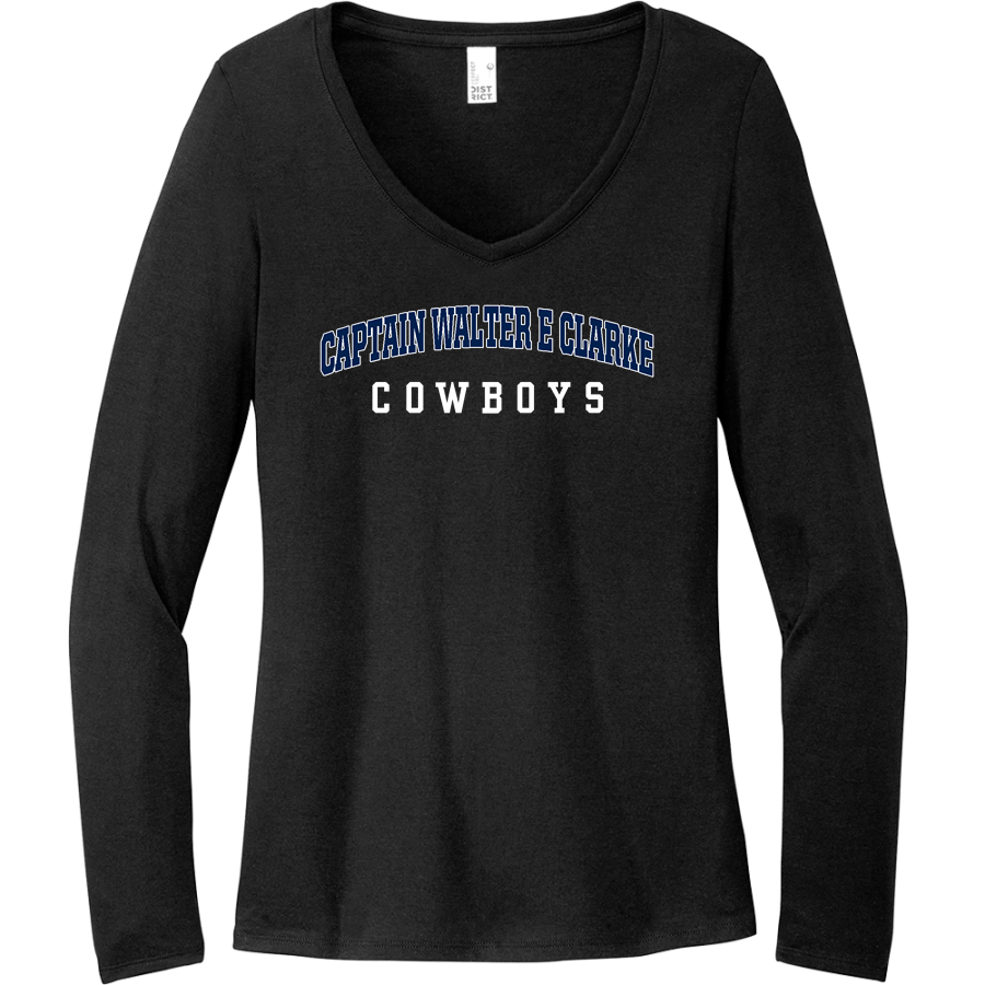 Captain Walter E Clarke Cowboys <span class="pdp-name-mascot">Captain Walter E Clarke Cowboys</span> District Women's Perfect Tri Long Sleeve V-Neck T-Shirt