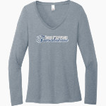 Dickinson State Blue Hawks District Women's Perfect Tri Long Sleeve V-Neck T-Shirt Front Thumbnail