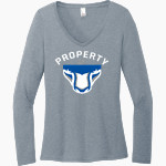 Shaker Bison <span class="pdp-name-mascot">Shaker Bison</span> District Women's Perfect Tri Long Sleeve V-Neck T-Shirt Front Thumbnail