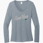 Greenville Green Wave official sideline store <span class="pdp-name-mascot">Greenville Green Wave</span> District Women's Perfect Tri Long Sleeve V-Neck T-Shirt Front Thumbnail