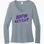 BENTON HIGH SCHOOL TIGERS District Women's Perfect Tri Long Sleeve V-Neck T-Shirt Front Thumbnail