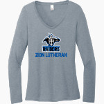 Zion Lutheran Raiders District Women's Perfect Tri Long Sleeve V-Neck T-Shirt Front Thumbnail
