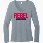 Carroll Rebels District Women's Perfect Tri Long Sleeve V-Neck T-Shirt Front Thumbnail