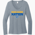 GATLINBURG-PITTMAN HIGH SCHOOL HIGHLANDERS <span class="pdp-name-mascot">GATLINBURG - PITTMAN HIGHLANDERS</span> District Women's Perfect Tri Long Sleeve V-Neck T-Shirt Front Thumbnail