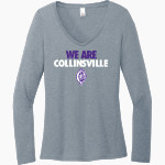 Collinsville Kahoks District Women's Perfect Tri Long Sleeve V-Neck T-Shirt Front Thumbnail