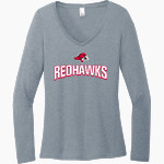 Benedictine University Mesa Redhawks District Women's Perfect Tri Long Sleeve V-Neck T-Shirt Front Thumbnail