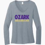 OZARK HIGH SCHOOL HILLBILLIES <span class="pdp-name-mascot">OZARK HILLBILLIES</span> District Women's Perfect Tri Long Sleeve V-Neck T-Shirt Front Thumbnail