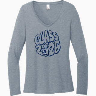 District Women's Perfect Tri Long Sleeve V-Neck T-Shirt