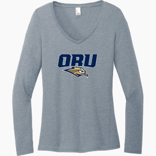 District Women's Perfect Tri Long Sleeve V-Neck T-Shirt