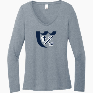 District Women's Perfect Tri Long Sleeve V-Neck T-Shirt