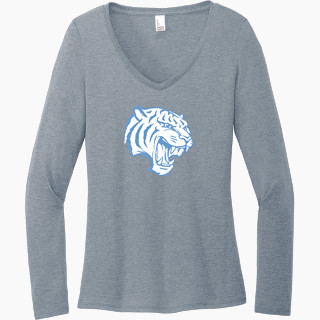 District Women's Perfect Tri Long Sleeve V-Neck T-Shirt