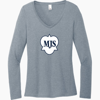 District Women's Perfect Tri Long Sleeve V-Neck T-Shirt