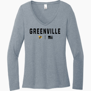 District Women's Perfect Tri Long Sleeve V-Neck T-Shirt