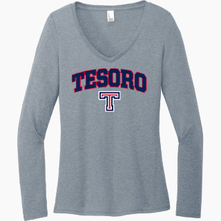 District Women's Perfect Tri Long Sleeve V-Neck T-Shirt