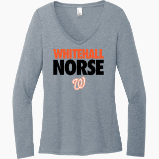 District Women's Perfect Tri Long Sleeve V-Neck T-Shirt