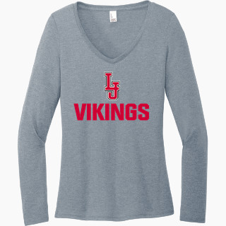 District Women's Perfect Tri Long Sleeve V-Neck T-Shirt